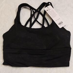 CRZ YOGA Black Soft Camo Strappy Padded Sports Bra Longline Yoga Bra NWT